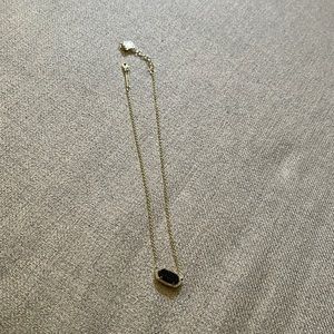 Kendra Scott Elisa Gold Pendant Necklace In Black Drusy